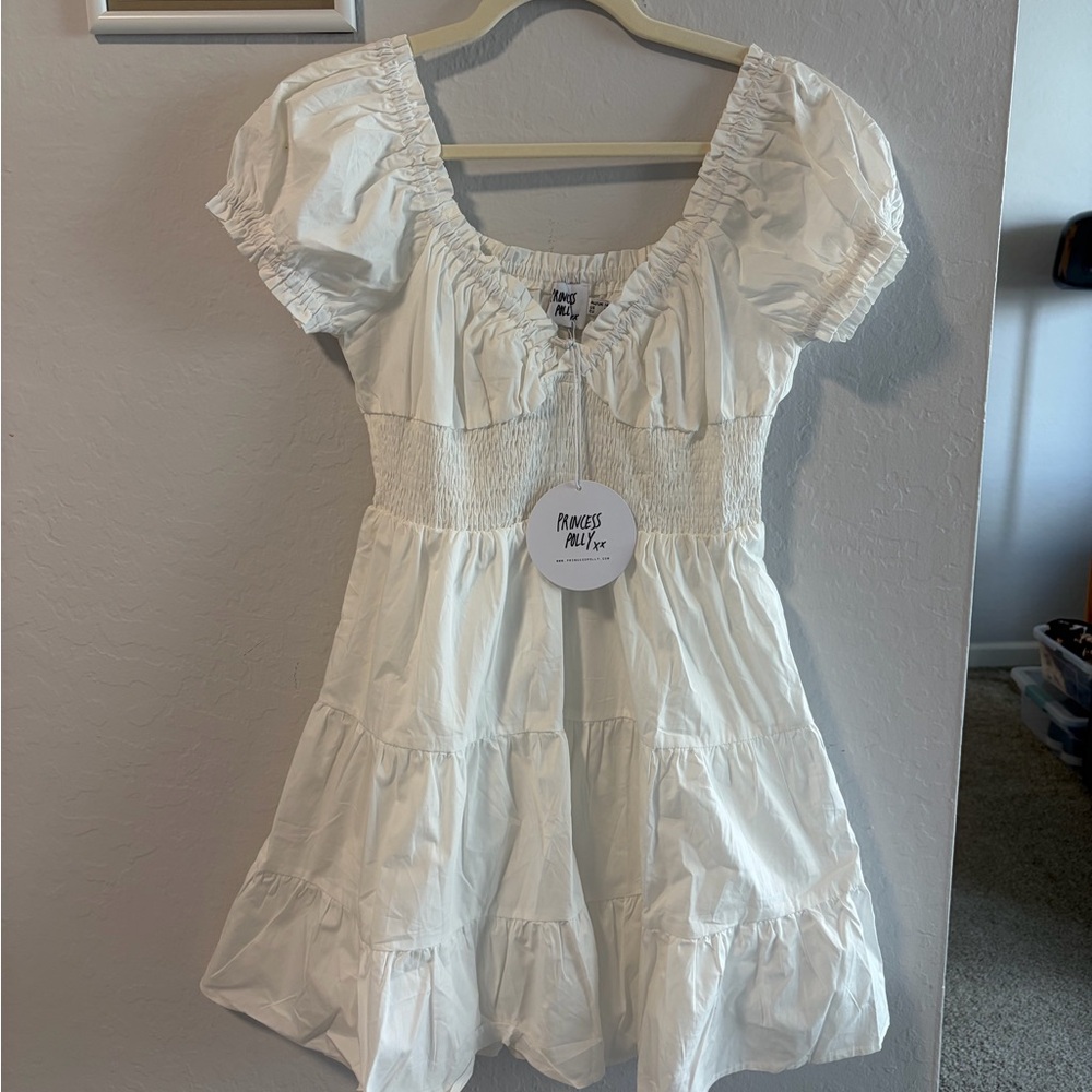 Princess Polly White Smocked Puff Sleeve Dress – NWT - Daniela Mini Dress